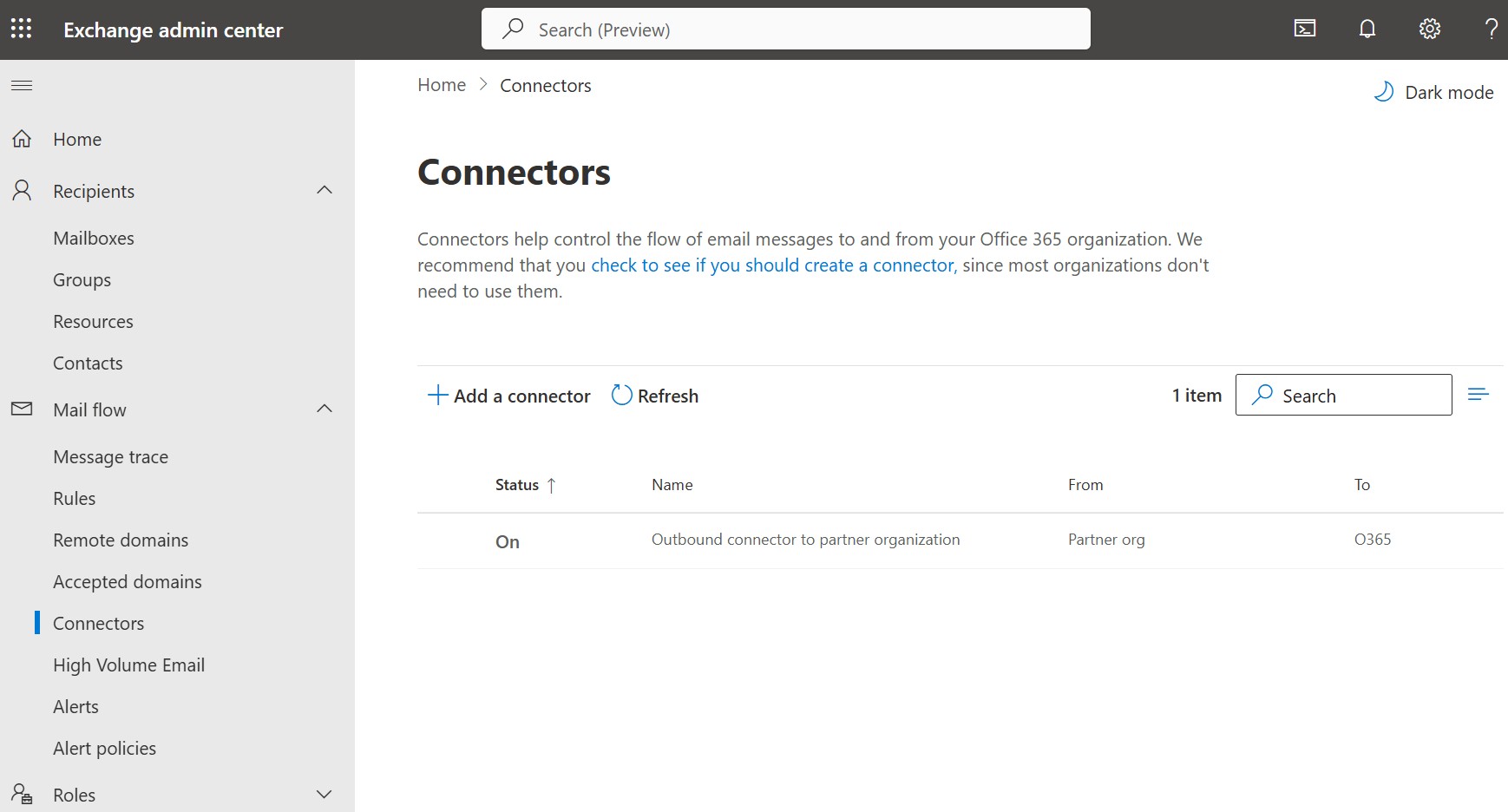 Exchange Connectors List